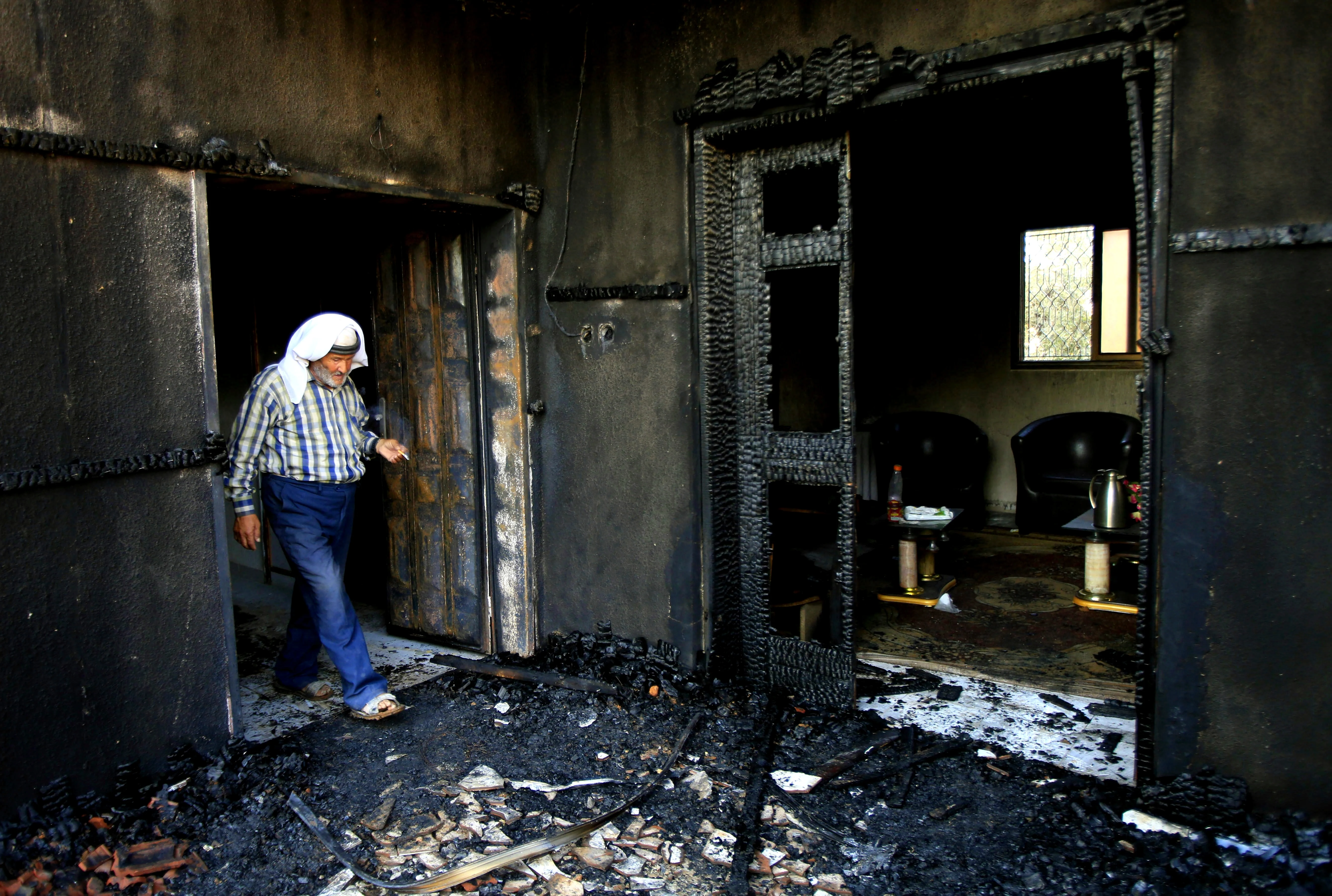 זירת פיגוע ההצתה בכפר דומא בו נהרג תינוק בן כשנה וחצי