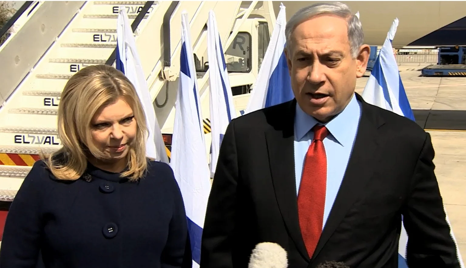 בנימין ושרה נתניהו בדרכם לנאום נתניהו בקונגרס האמריקני