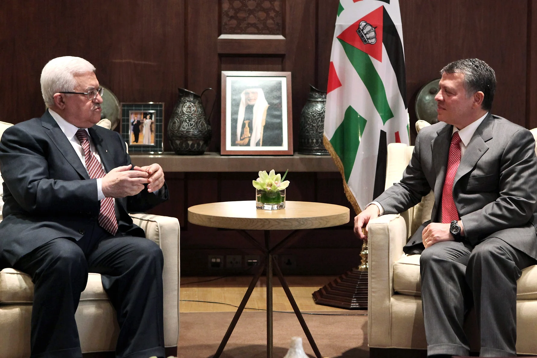 אבו מאזן ועבדאללה מלך ירדן