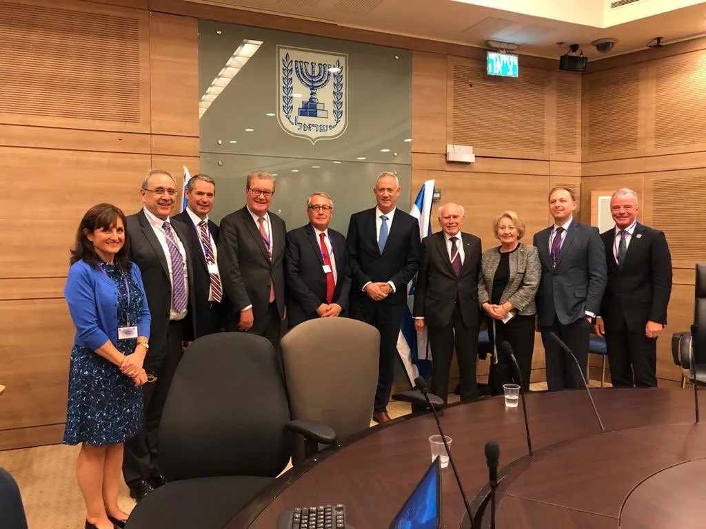 ראש ממשלת אוסטרליה לשעבר, ג'ון הווארד, ופוליטיקאים אוסטרליים נוספים בפגישתם עם ראש הממשלה נתניהו