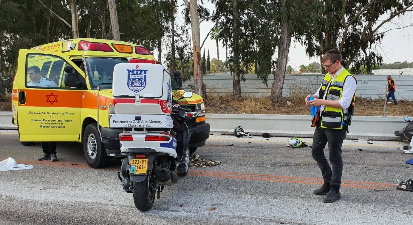 זירת התאונה הקטלנית בכביש 444