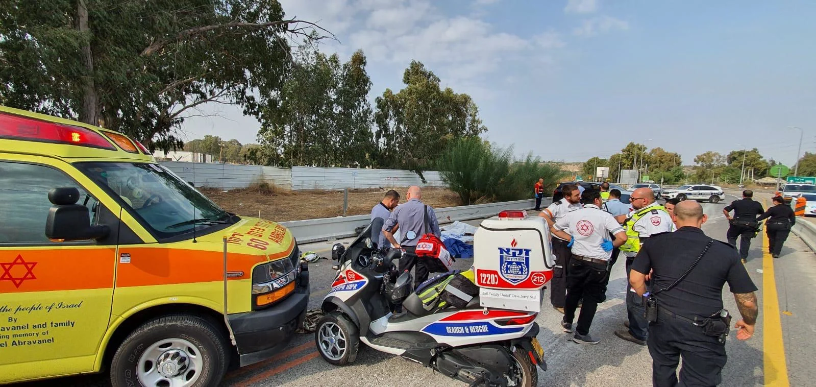 זירת התאונה הקטלנית בכביש 444