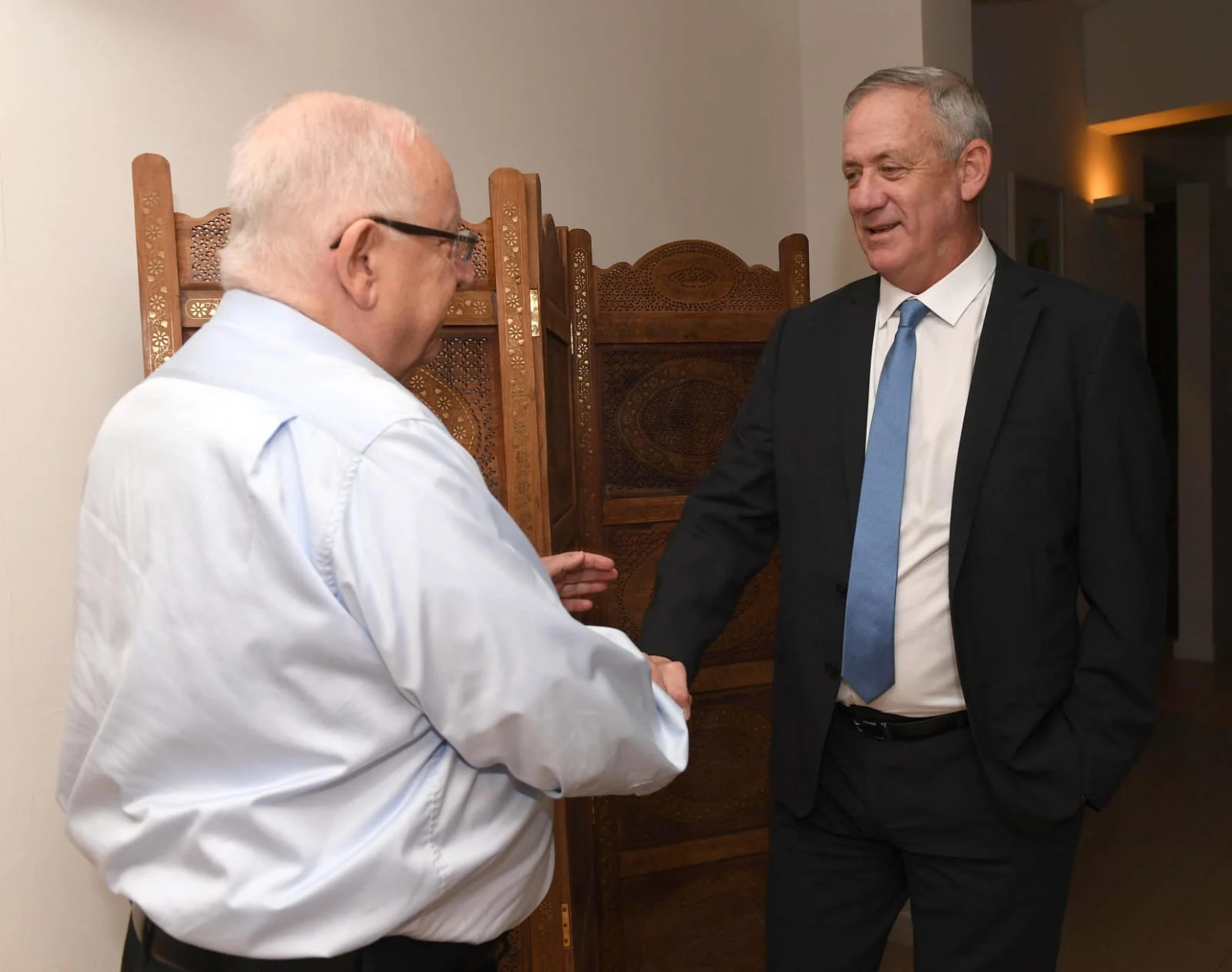יו''ר כחול לבן בני גנץ ונשיא המדינה רובי ריבלין