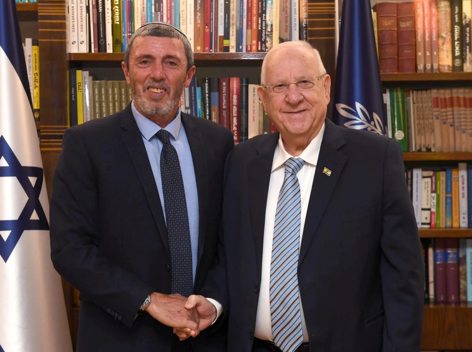 נשיא המדינה ראובן רובי ריבלין והשר הרב רפי פרץ