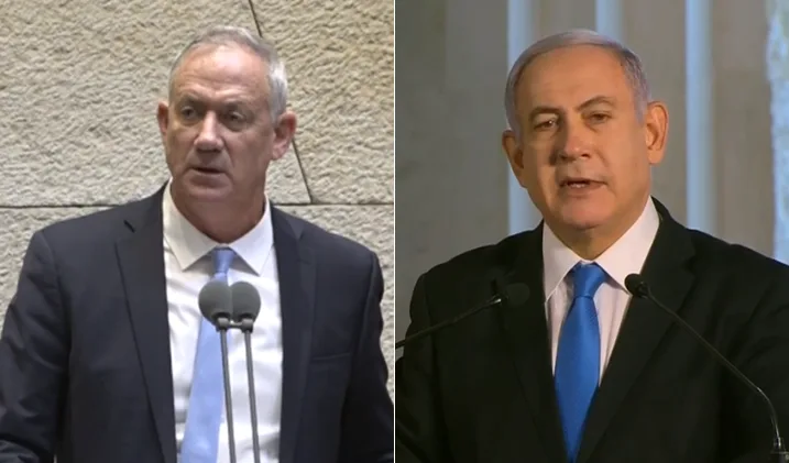 יו''ר הליכוד בנימין נתניהו ויו''ר כחול לבן בני גנץ