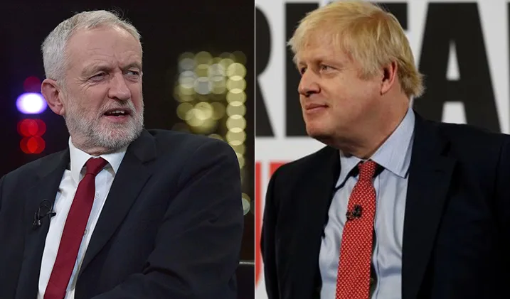 בוריס ג'ונסון וג'רמי קורבין
