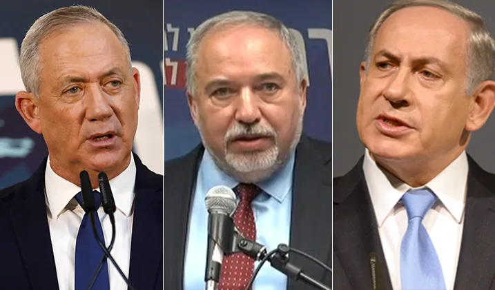 בני גנץ, אביגדור ליברמן, בנימין נתניהו