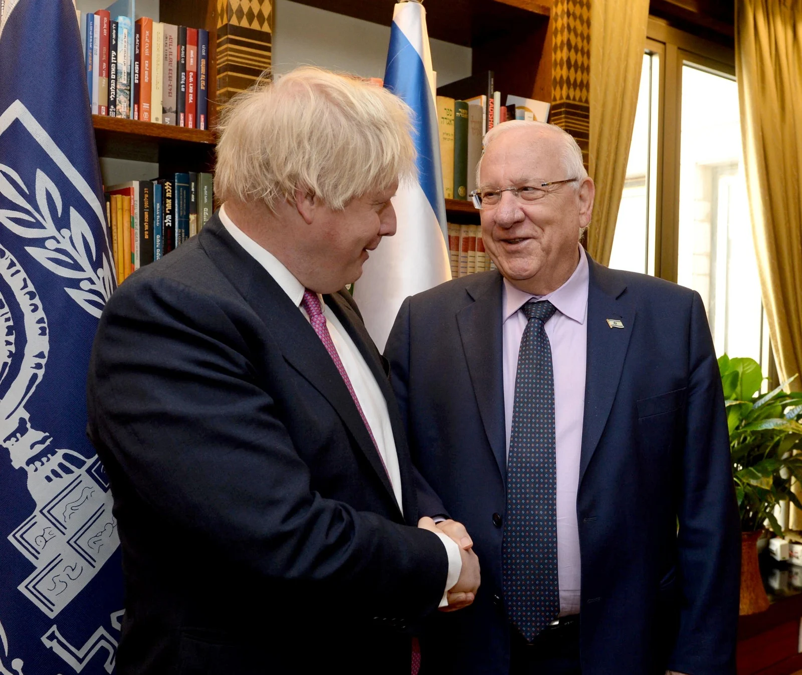 הנשיא ריבלין וראש ממשלת בריטניה בוריס ג'ונסון