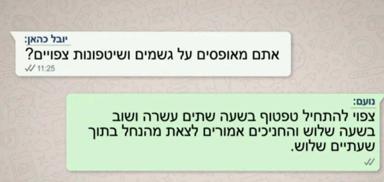 חילופי המסרונים בין מנהל המכינה למדריכה ביום האסון