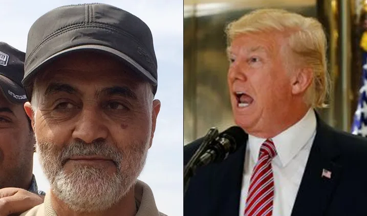 נשיא ארה''ב דונלד טראמפ וקאסם סולימאני מפקד כוח קודס