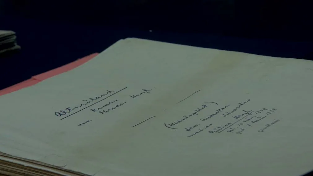 ''אלטנוילנד'' בכתב ידו של הרצל