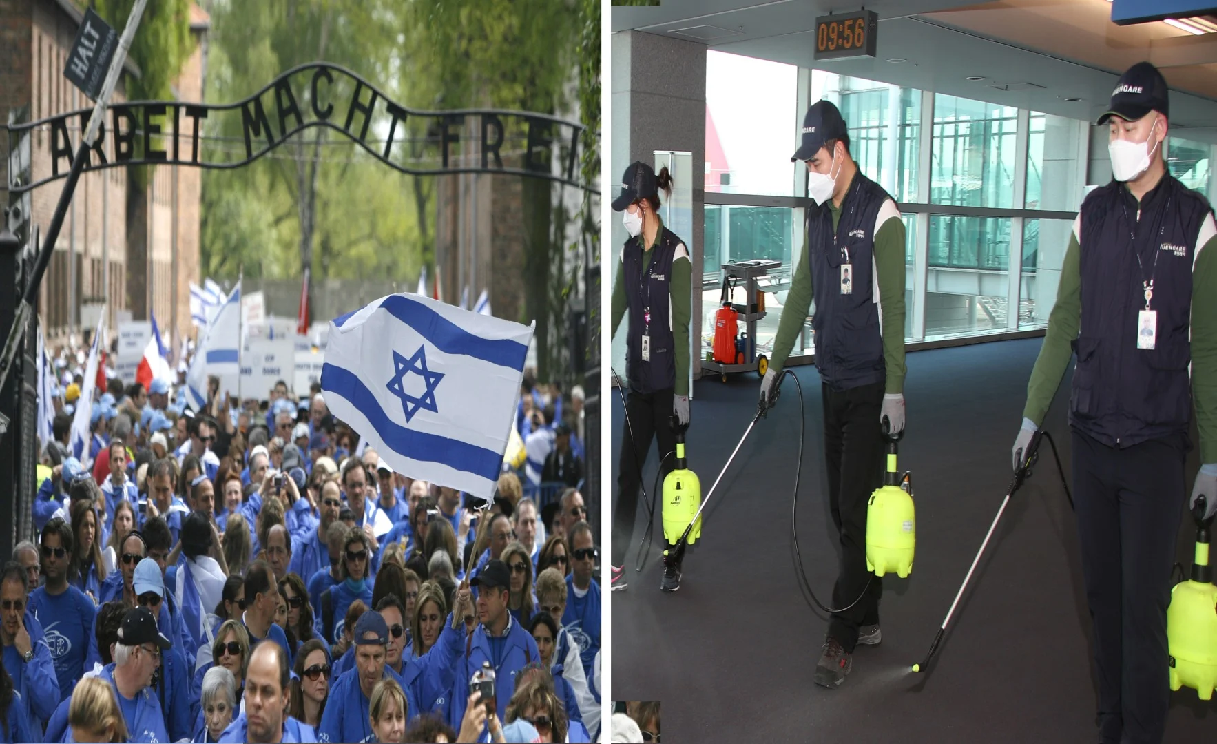 חיטוי שדה תעופה עקב נגיף הקורונה, ומשלחת לפולין