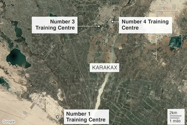 חלק ממתקני המעצר של האויגורים בסין