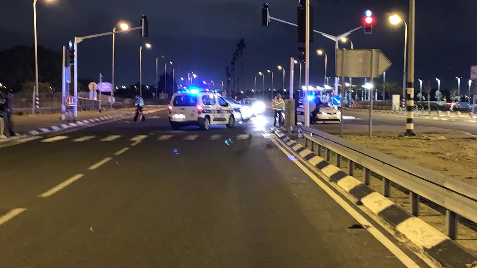 זירת התאונה שבה נהרג רוכב אופניים באור יהודה