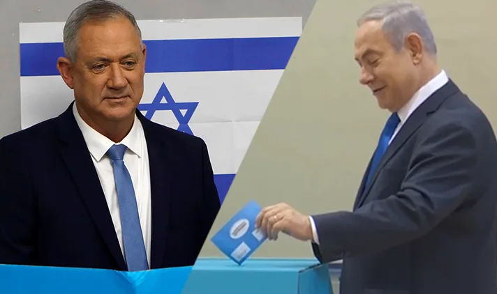 נתניהו וגנץ מצביעים