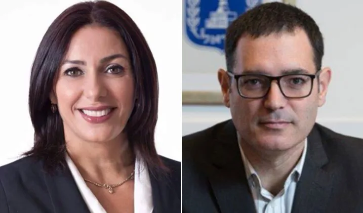 מנכ''ל משרד הבריאות משה בר סימן טוב, ושרת התרבות והספורט מירי רגב