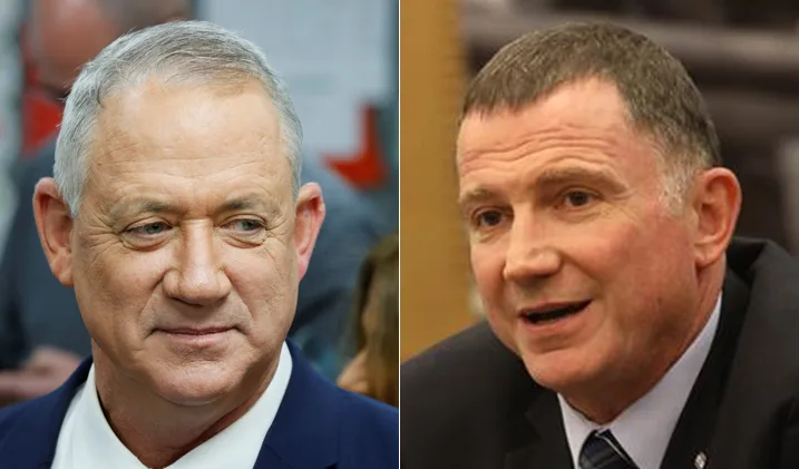 יו''ר הכנסת יולי אדלשטיין וח''כ בני גנץ