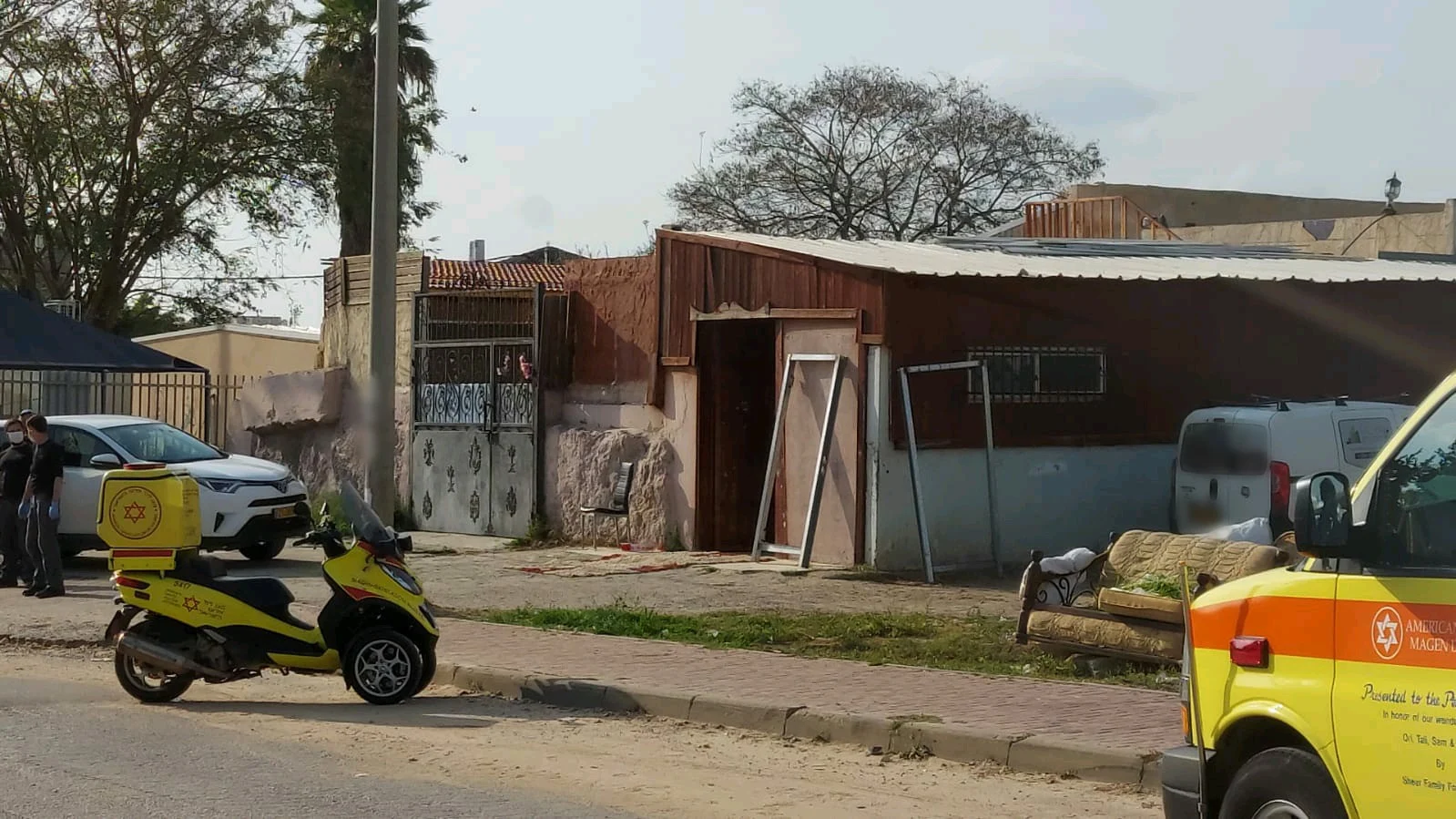 לוד, אמבולנס, ירי בלוד, אירוע ירי, ניידת, מד''א