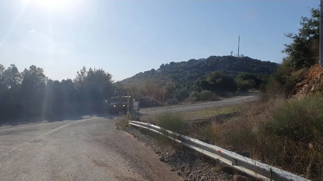 ג'יפ צה''ל בסמוך לזירת התקרית בגבול לבנון