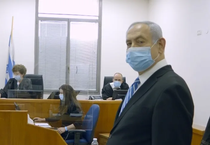 ראש הממשלה בנימין נתניהו באולם בית המשפט