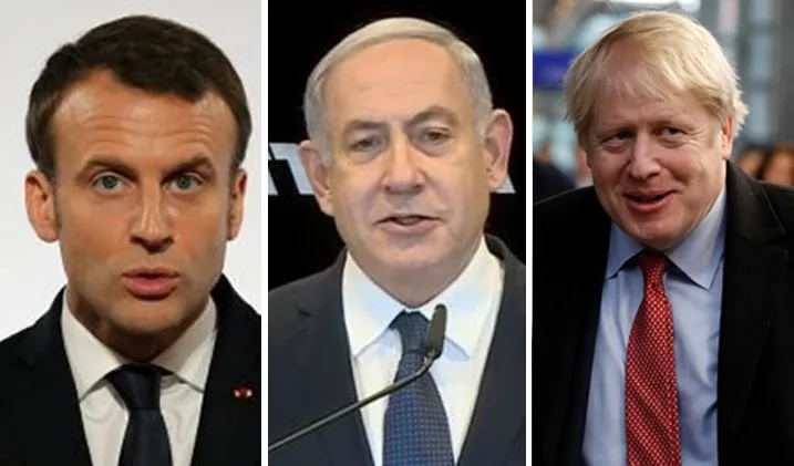 ג'ונסון, נתניהו ומקרון