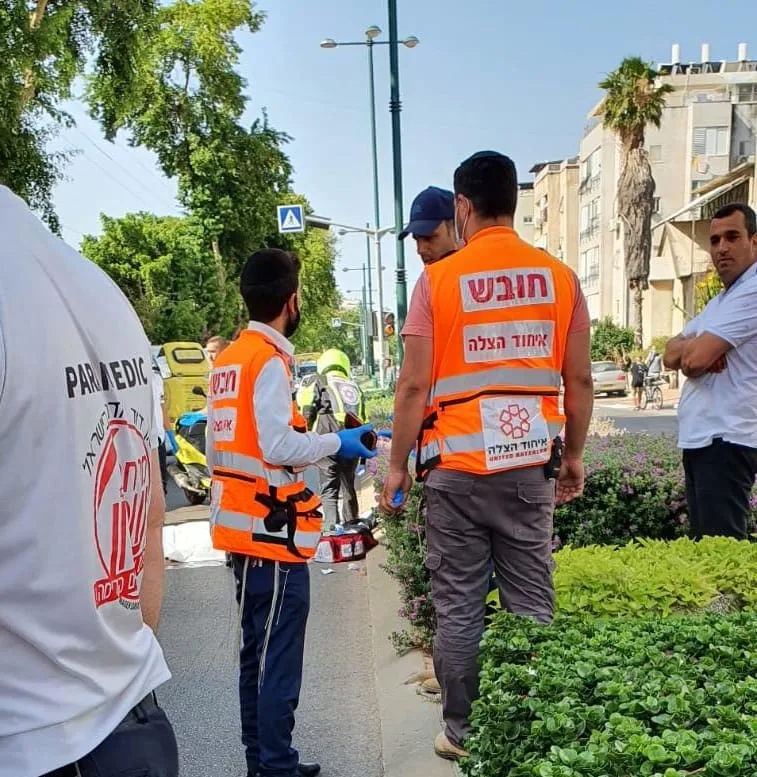 זירת התאונה בנתניה