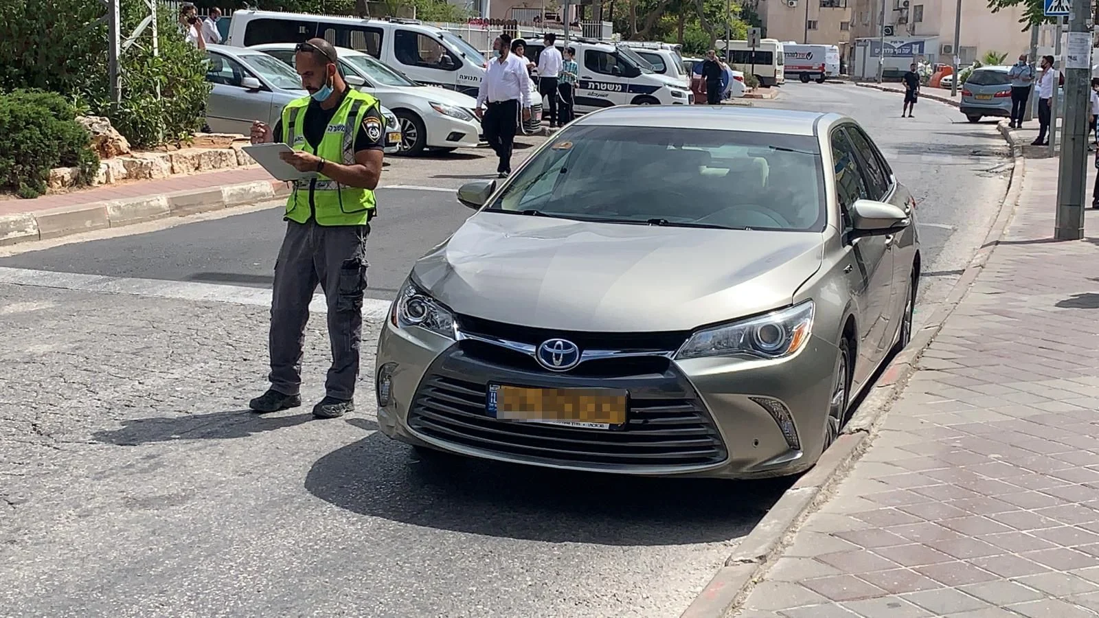 זירת התאונה שבה נפגעה הילדה בת ה-9 במודיעין עילית
