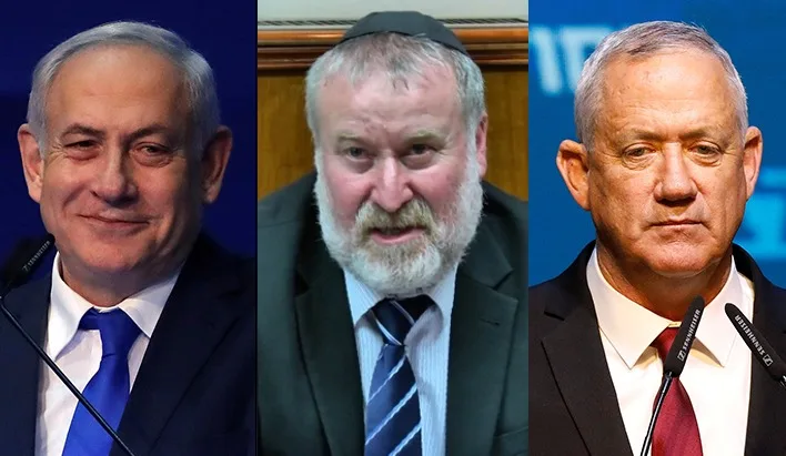 בני גנץ, אביחי מנדלבליט, בנימין נתניהו