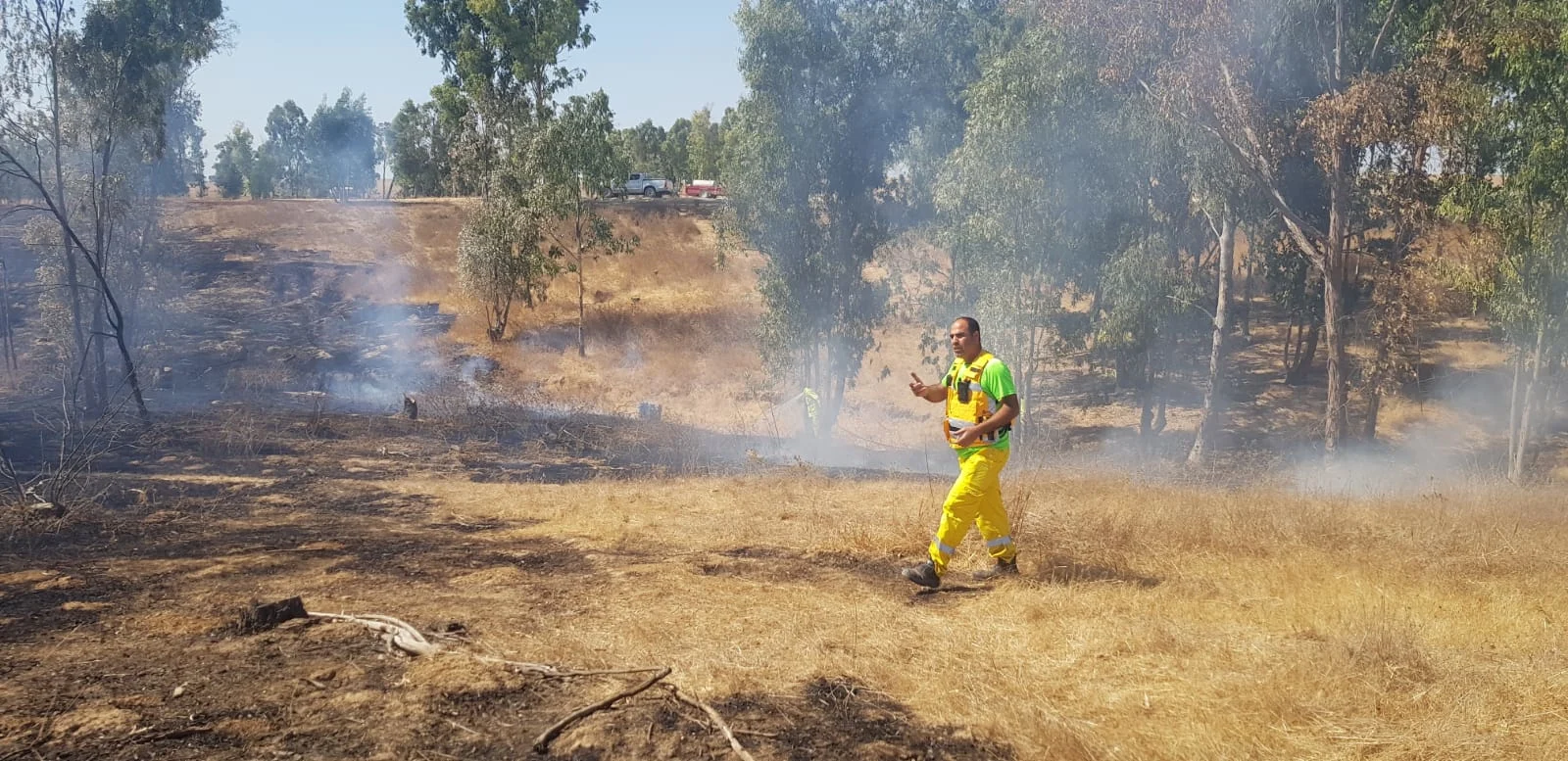 השריפות בעוטף. כ-20 שריפות אירעו מאז שעות הבוקר.