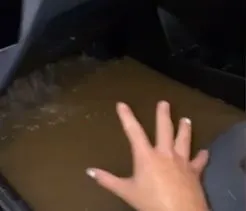 צעירה אמריקאית שנתקעה עם רכבה בשטפון תיעדה הכל בטיקטוק