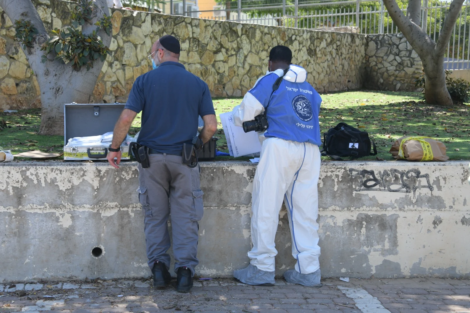 זירת הפיגוע בצומת סגולה בפתח תקווה