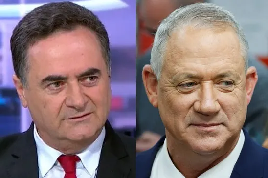 שר הביטחון בני גנץ ושר האוצר ישראל כ''ץ