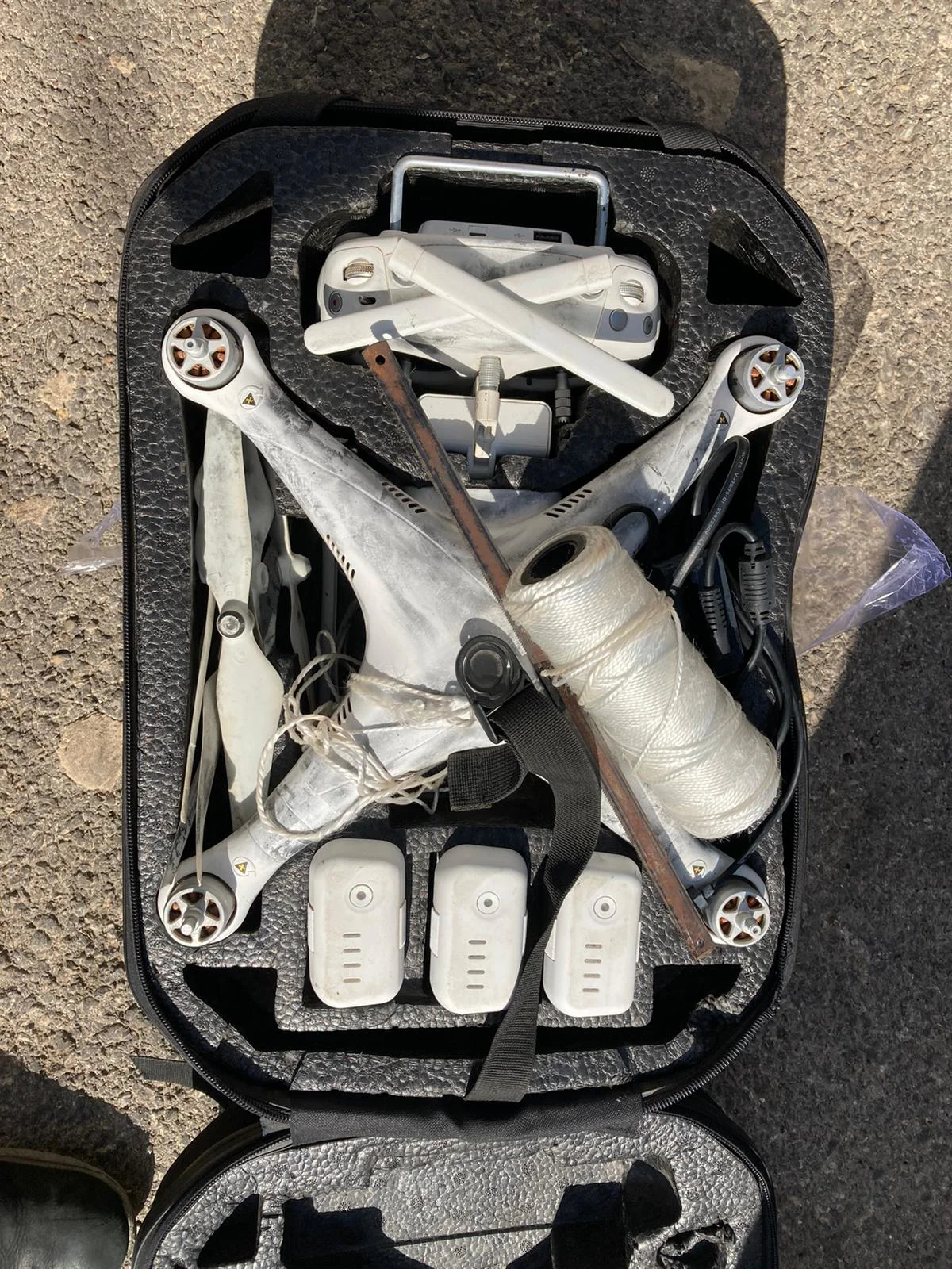 הרחפן שנתפס ע''י המשטרה שלפי החשד שימש את פעילי הג'יהאד בניסיון הברחה