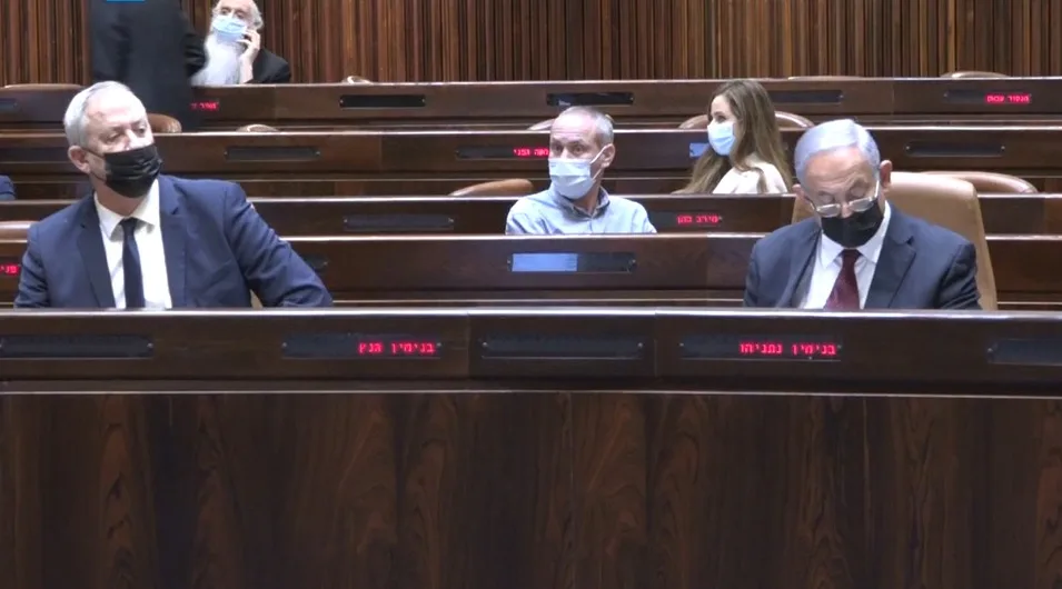 בנימין נתניהו ובני גנץ בקריאה הטרומית לפיזור הכנסת