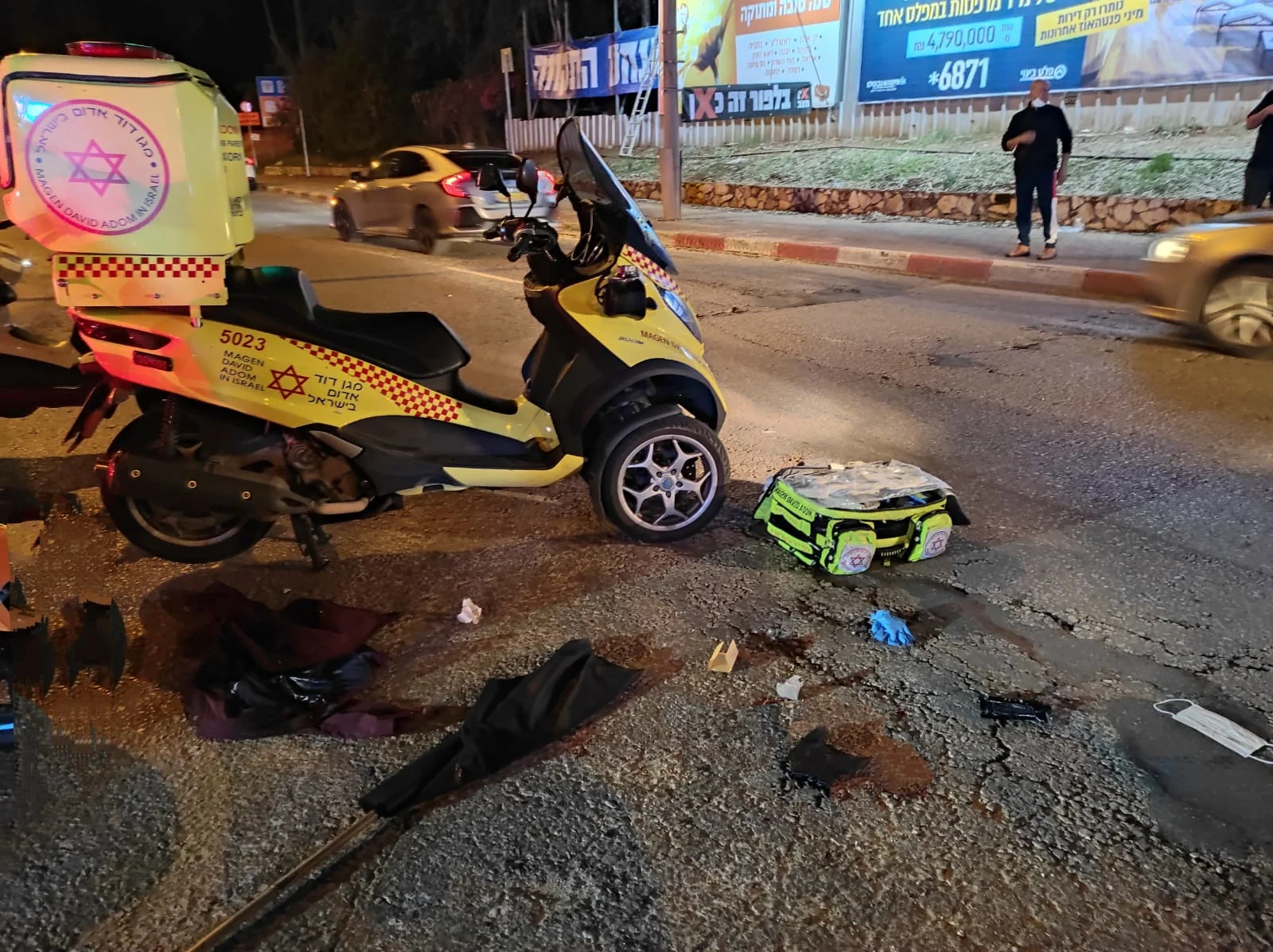 זירת התאונה בקרית אונו