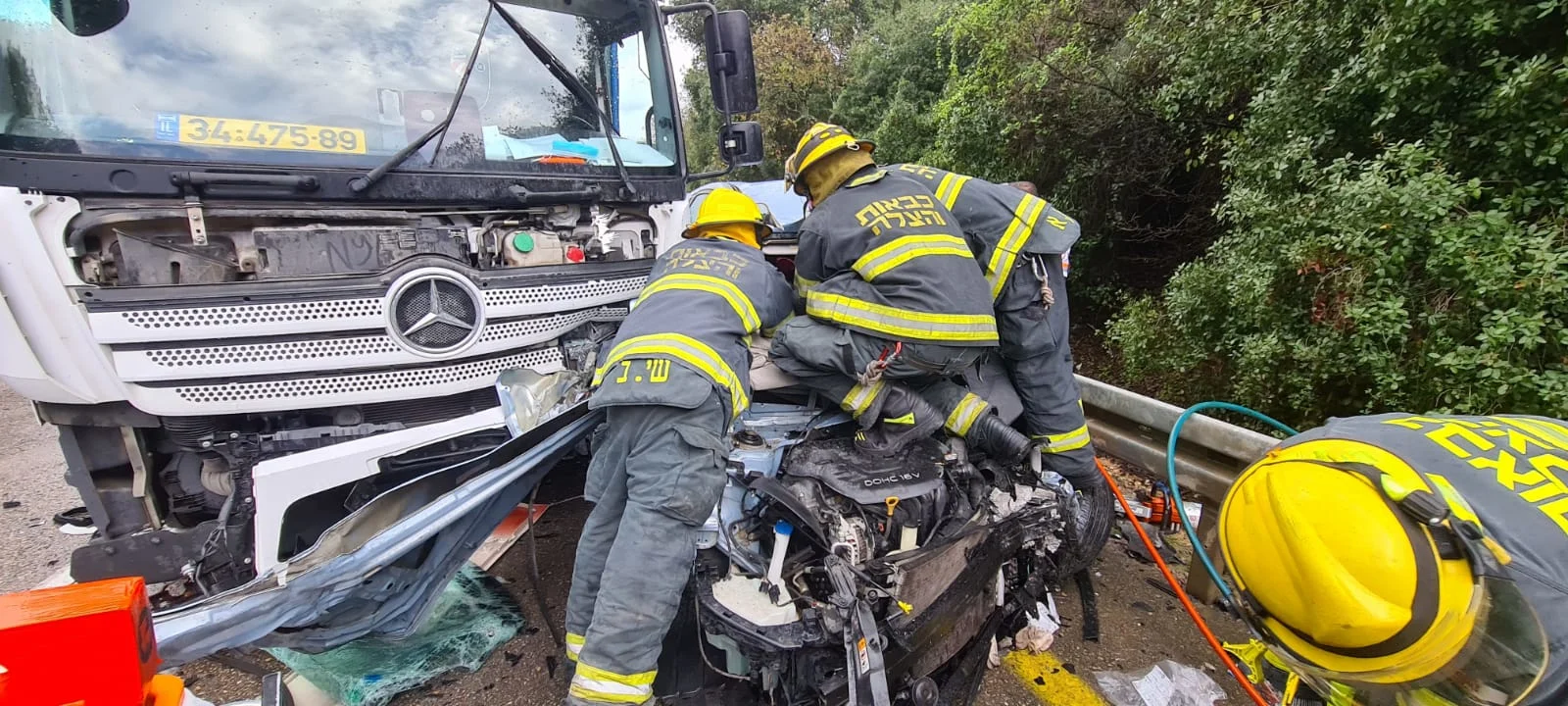 תיעוד מזירת התאונה בסמת טבעון