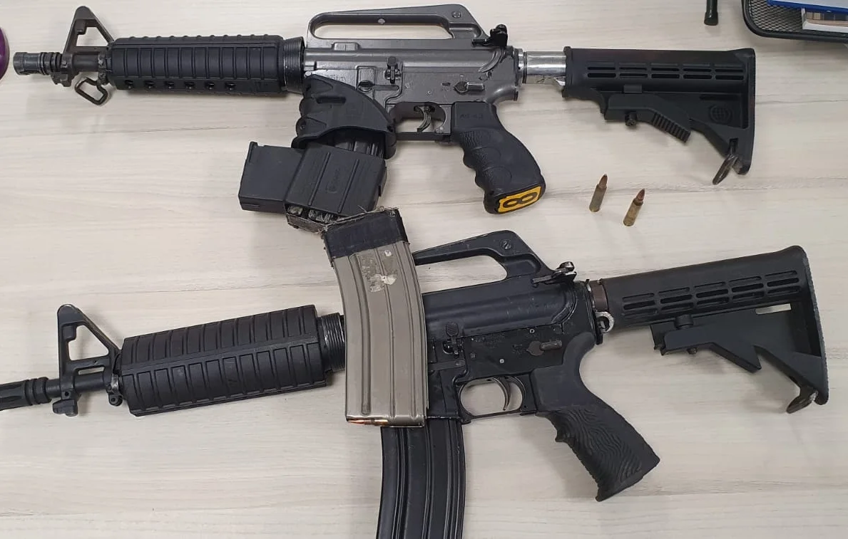 הנשקים שנתפסו בזירת האירוע בטמרה