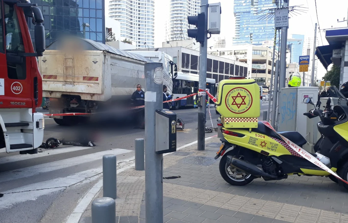 זירת התאונה שבה נהרגה שמרית פרקול-פינקל