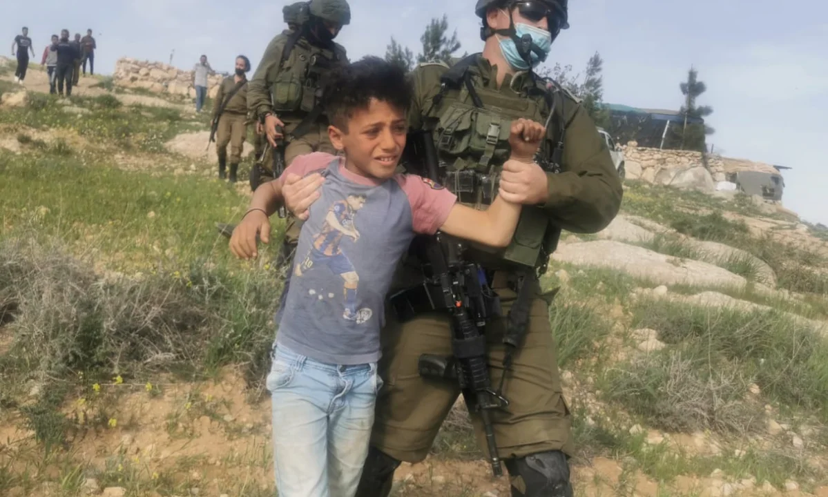 מעצרו של ילד פלסטיני בדרום הר חברון