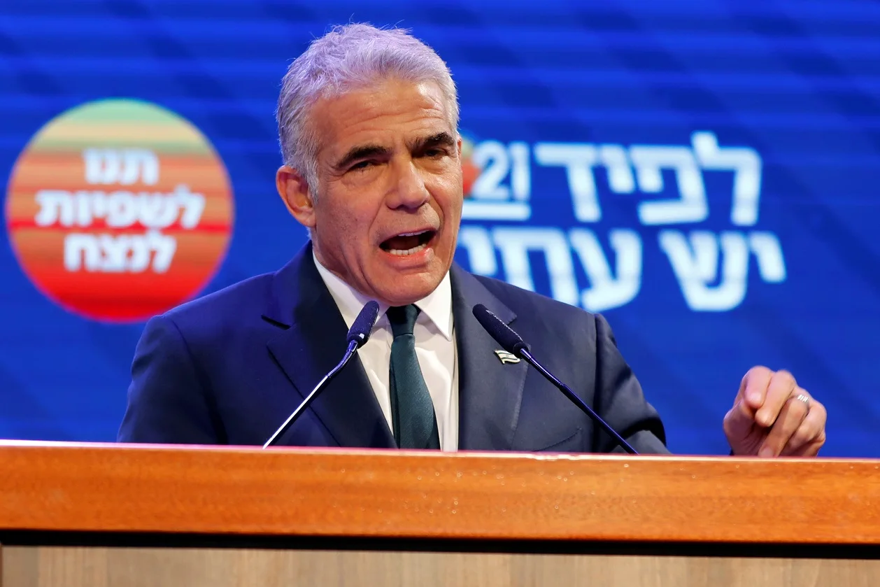 יאיר לפיד במטה יש עתיד בליל הבחירות