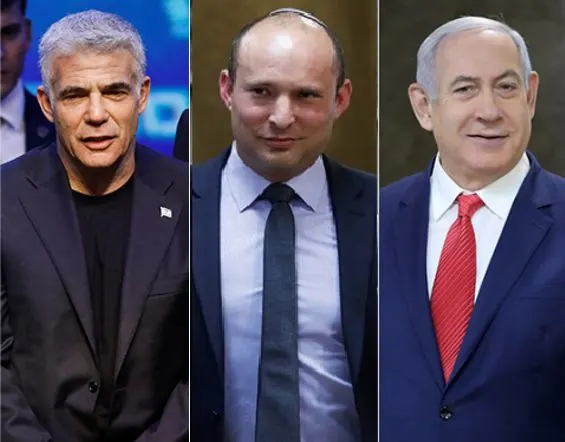 ראש הממשלה בנימין נתניהו, יו''ר ימינה נפתלי בנט, יו''ר יש עתיד יאיר לפיד