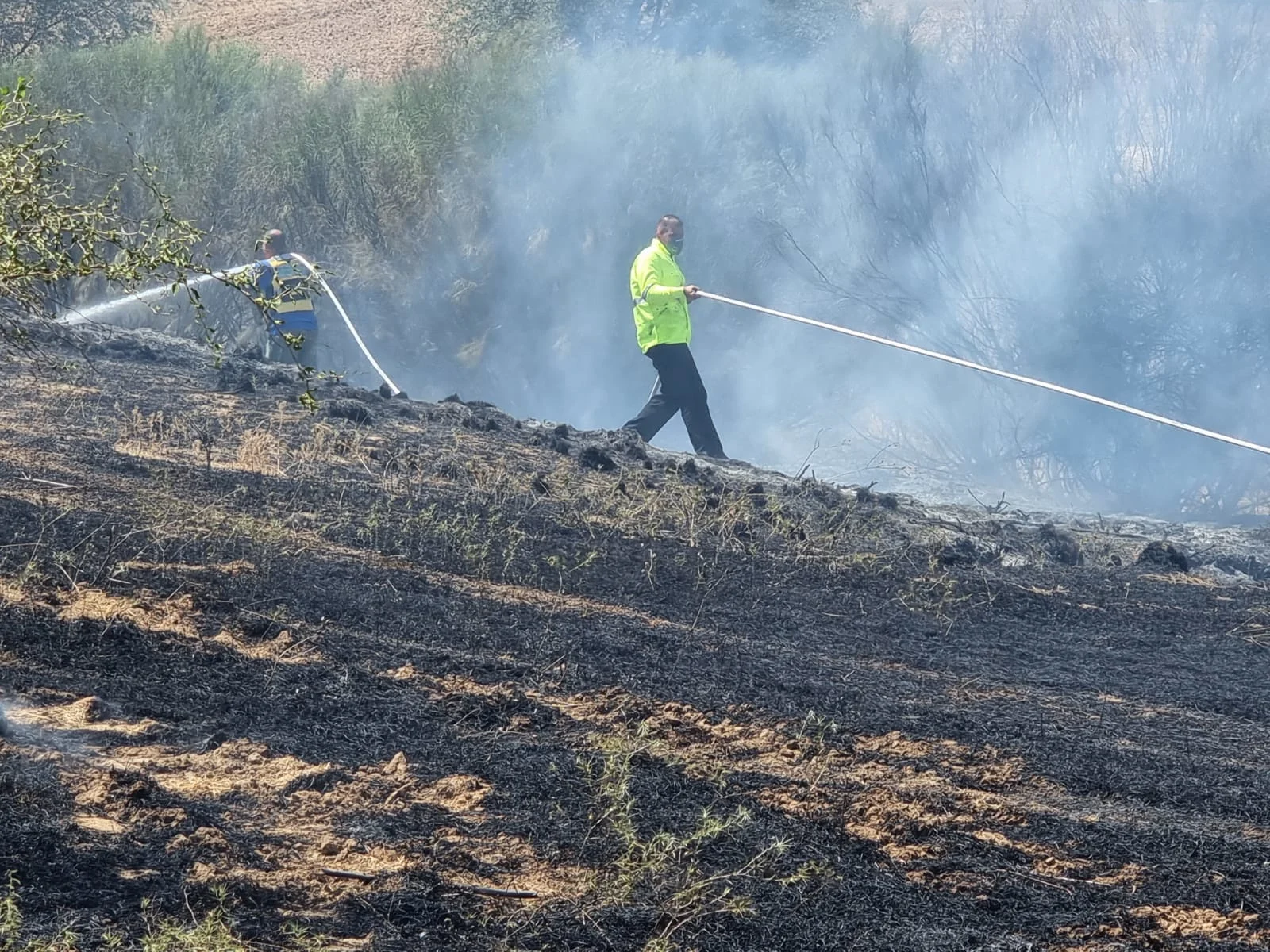 שריפה, אש, להבות, דרום, בלוני תבערה, כיבוי אש