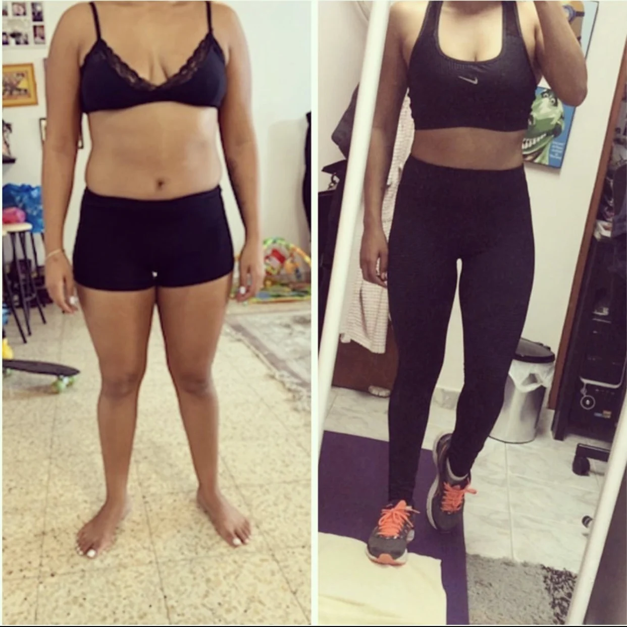 לקוחה של אביטל וקס פיטנס בתמונות של לפני ואחרי