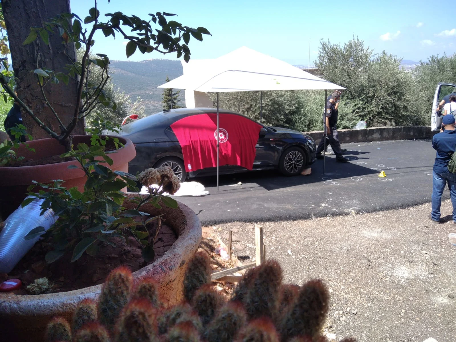 מכוניתו של אסמאעיל בזירה