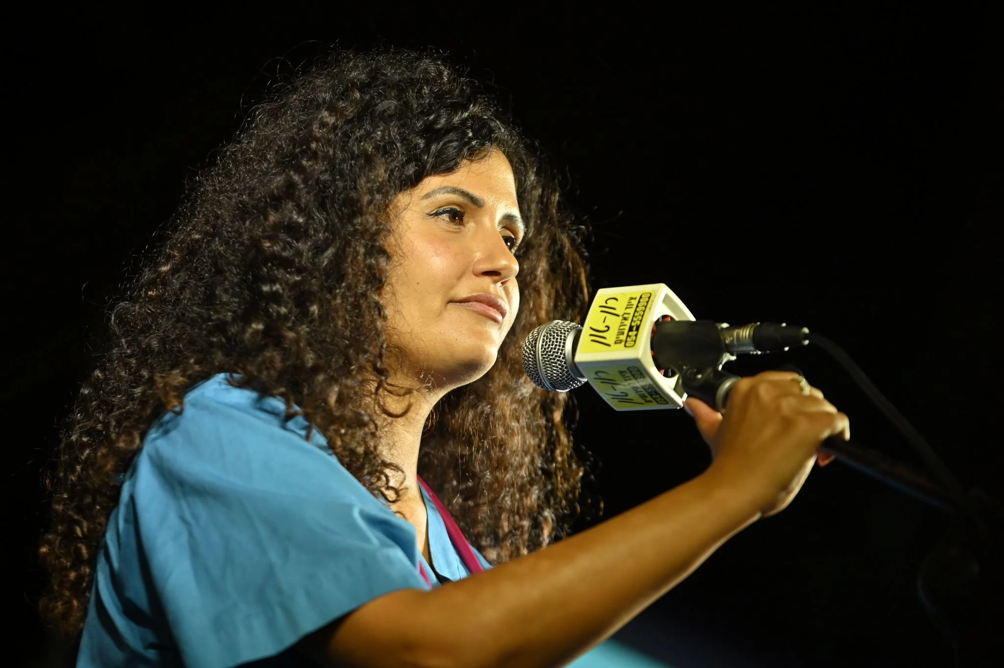 ד''ר ריי ביטון בהפגנת המתמחים