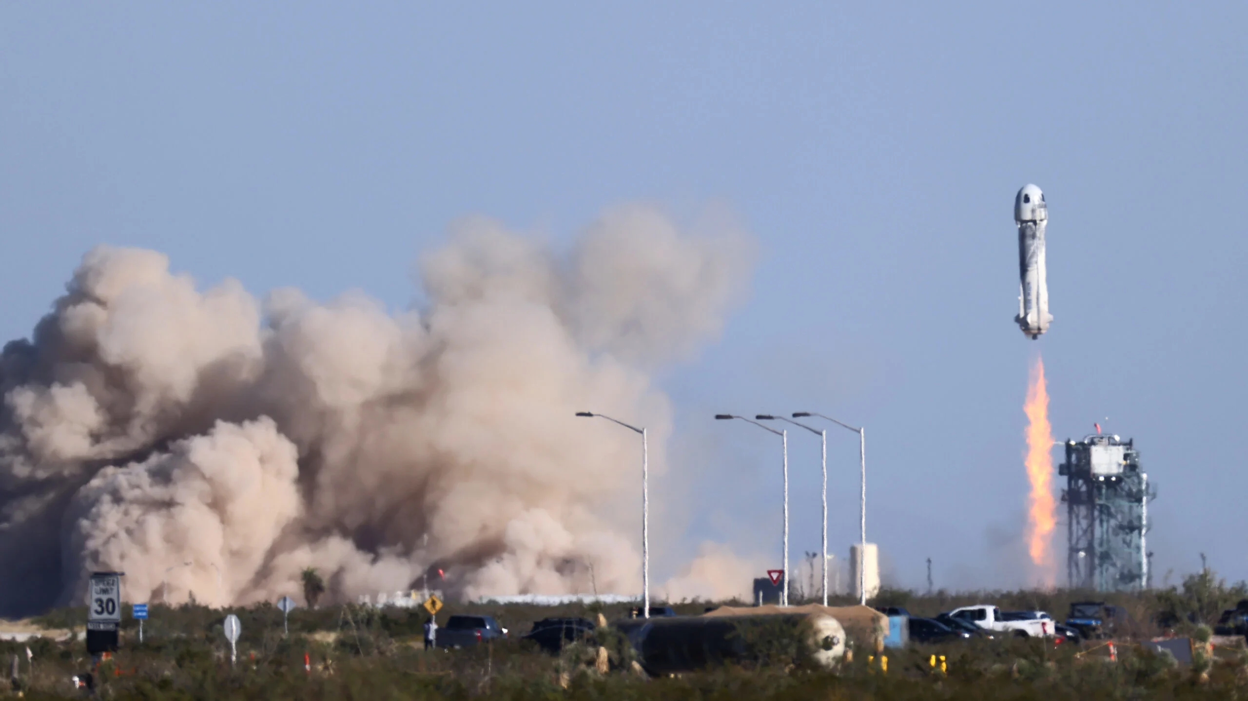 Blue Origin New Shepard Rocket Blasts Off Carrying Star Trek Actor William Shatner On Suborbital Flight