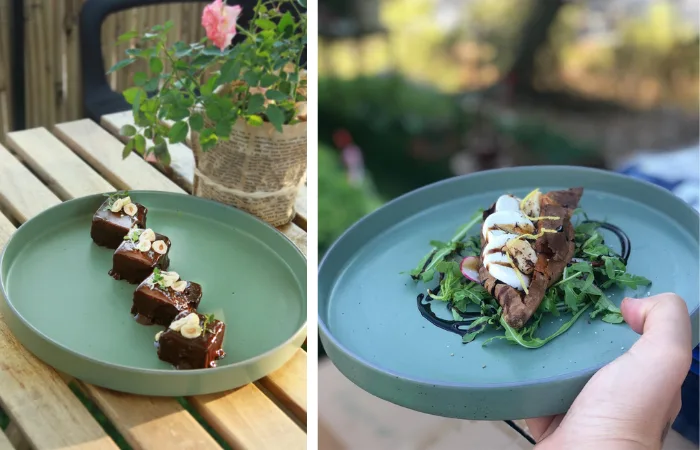 אחת המנות בבית קפה ג'וחא