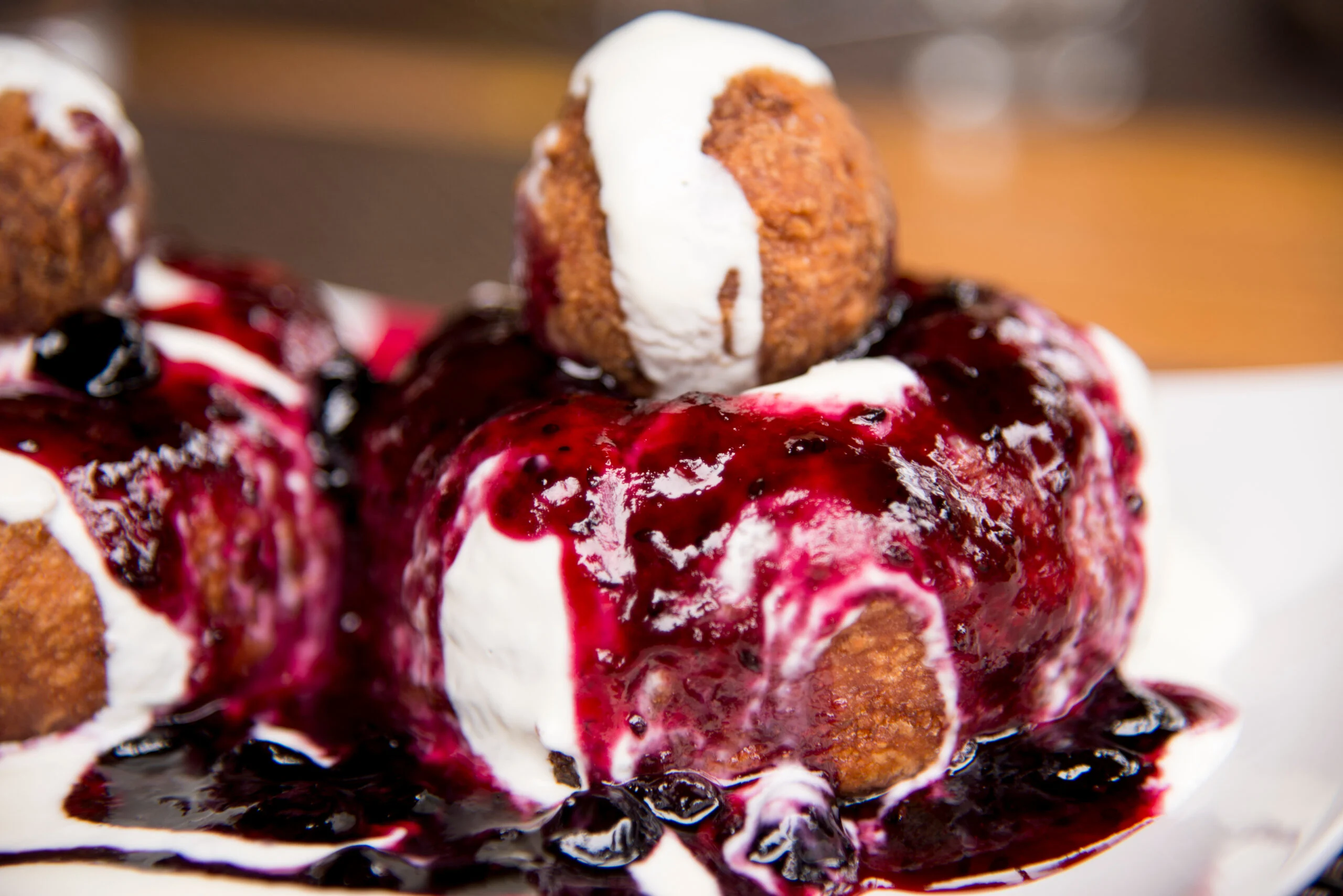 Papanasi, ,a,traditional,romanian,dessert.,the,cake,is,made