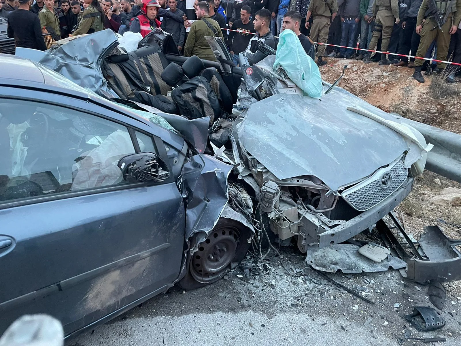 זירת התאונה בצומת עופרים