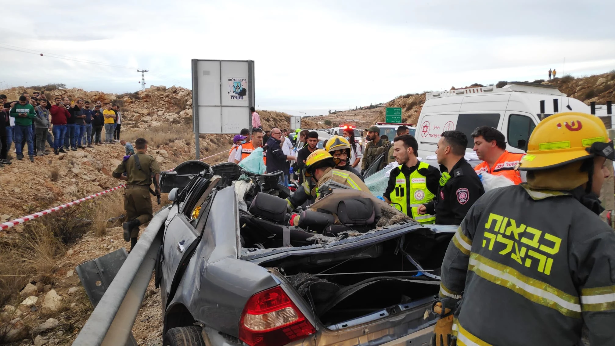 זירת התאונה בצומת עופרים